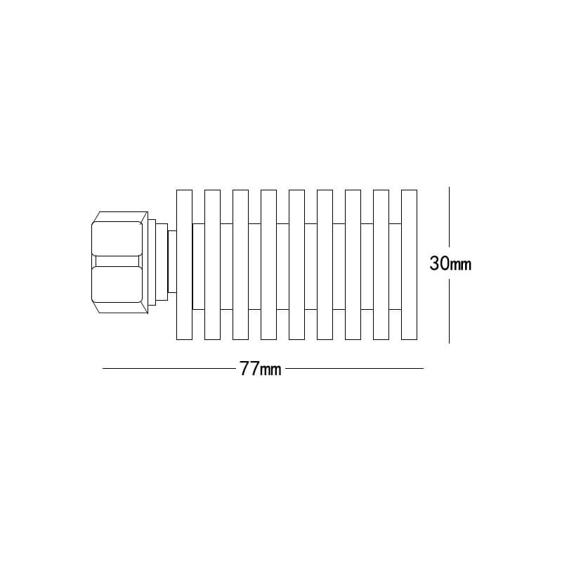 25W DIN-J dummy load dimension