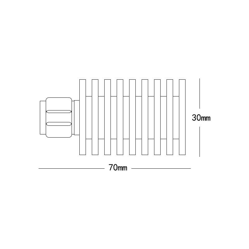 25W N-J dummy load dimension