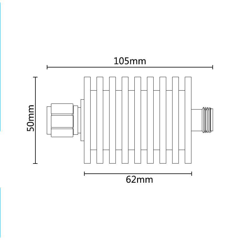 50W N-JK attenuator dimension