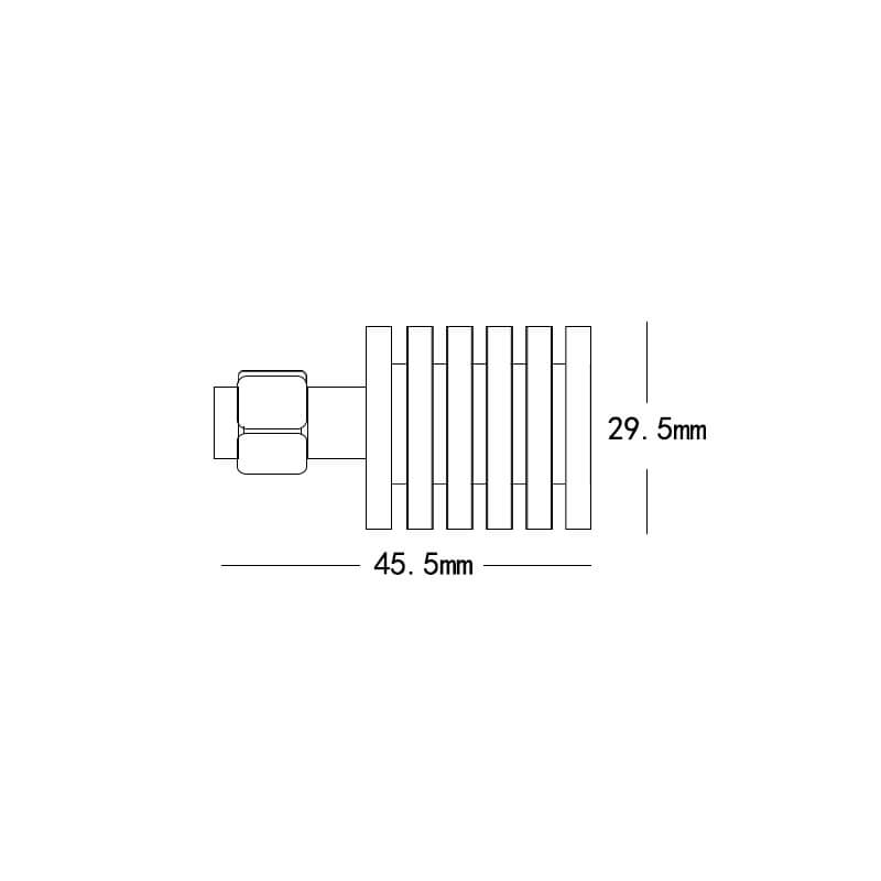 5W SMA-J dummy load dimension